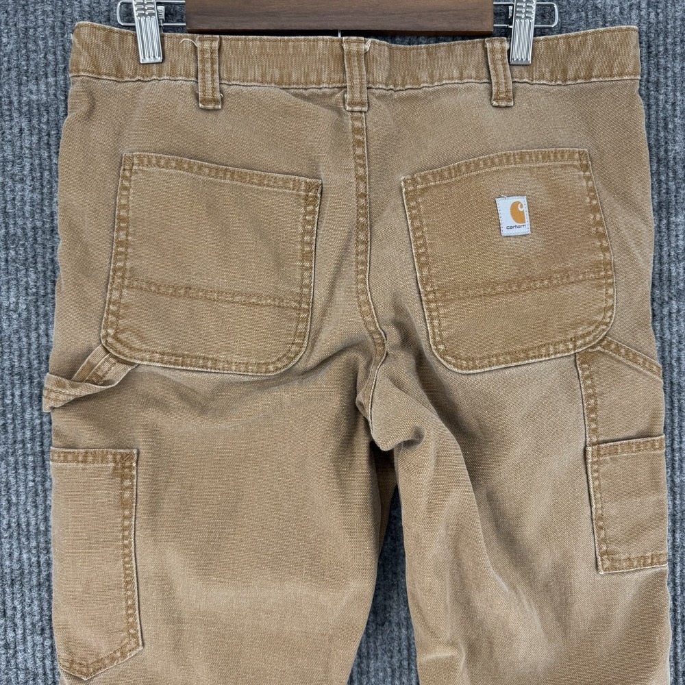 Carhartt slim fit brown duck canvas carpenter work pants women's 8R 34x30 - Picture 10 of 11